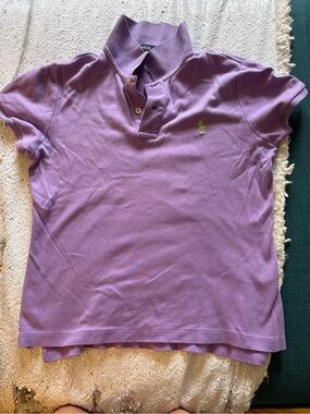 Ralph Lauren Lavender Polo with Green Pony Embroidery